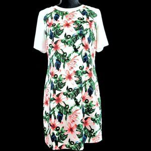 Vince Camuto Dress Size 4 White Hawaiian Floral